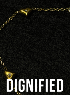 轻奢金色爱心钻石手链复古时尚