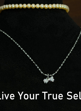 高级感轻奢钻石镶嵌蝴蝶结项链女士锁骨链时尚简约百搭经典高级