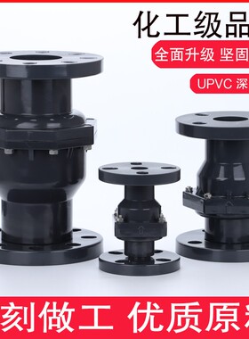 PVC法兰止回阀 UPVC国标加厚耐酸碱翻板式法兰止回阀逆止阀止水阀