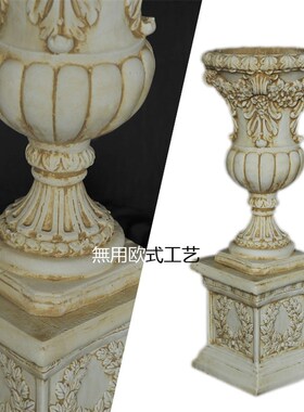 热销欧式复古花盆 婚礼道具 别墅装饰摆件大号罗马盆套装种花园艺