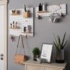 Entrance hole board wooden hanging board storage rack entry solid wood wall storage background wall decoration display rack customization