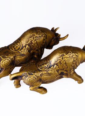 铜牛摆运件tb-63573财牛牛仿古铜器招牛礼品铜工艺小号铜牛炒财股