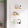 Wall hole board storage rack solid wood display rack hanging board entry entrance storage wall hanging bookshelf decorative rack