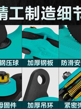 德国进口钢板吊钳L型起重吊钳平吊竖吊模锻翻转吊横吊搭配链条钢