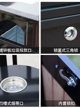 户外垃圾桶果皮箱单桶 室外分类垃圾桶木质 钢木垃圾桶环卫 圆桶
