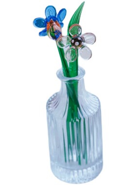 创意日式手工玻璃花多款小花朵摆件桌面迷你假花家居橱柜装饰花瓶