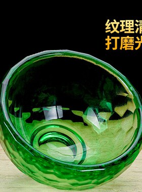 藏式七彩水晶透明玻璃水供杯供水碗用品杯 观音供水杯用品碗7个