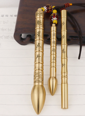 纯黄铜文昌笔摆件办公室书桌笔架挂件家居装饰品