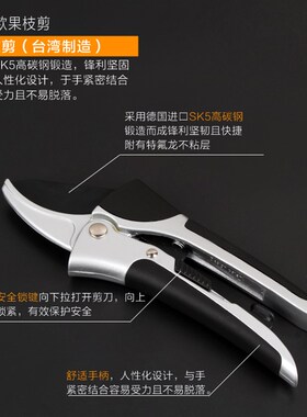 正品剪刀修枝剪果子剪果树园艺剪树枝剪果枝剪花木修剪SK5钢包邮