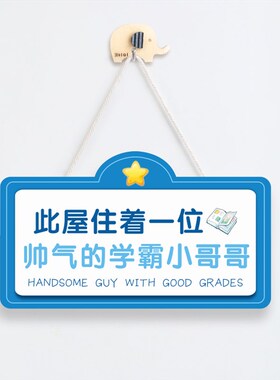 学霸小哥哥小王子卧室房间装饰挂牌门牌男孩儿童房门定制门口男门