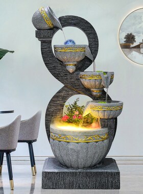 欧式流水摆件循环水生财客厅办公室鱼缸水缸造景庭院花园喷泉景观