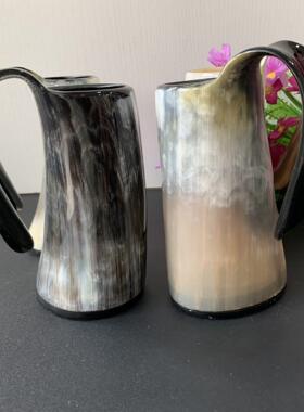 非洲纯天然牦牛角酒杯大号黑水牛角杯冷饮杯维京人复古啤酒杯
