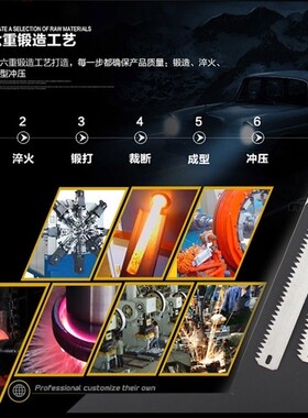 钢锯条木工锯条双面锯条金属切削粗细齿锯条钢锯架锯条大齿