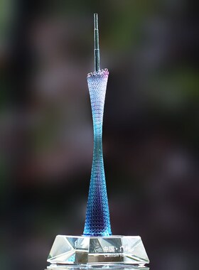 琉璃广州塔建筑模型小蛮腰摆件纪念品客厅办公桌面摆放送礼收藏品