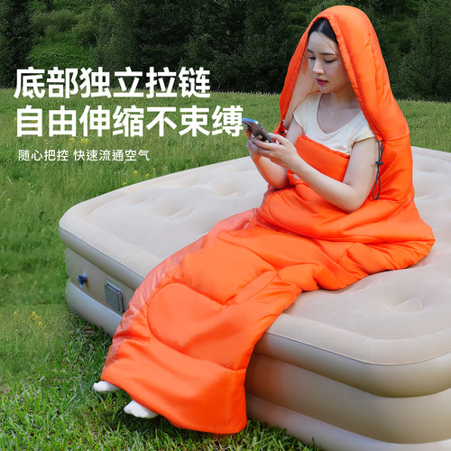 JOGOFO石墨烯云绒睡袋成人被子两用车用抗寒秋冬加厚户外露营睡袋 - 图3