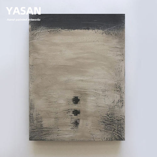 YASAN 侘寂风纯手绘大幅油画质感肌理客厅挂画抽象玄关背景装饰画 - 图2