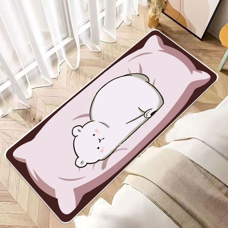Cartoon bedside carpet, bedroom carpet, thickened simple bedside sofa, coffee table blanket, animal foot pad, bay window floor mat