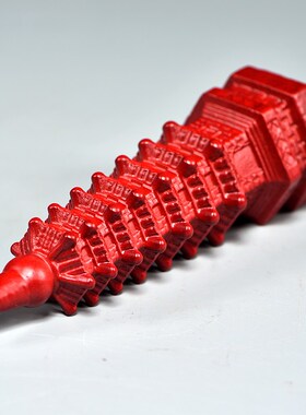 红色桃木质雕刻7层文昌塔摆件9层13层文昌塔客厅玄关装饰工艺品