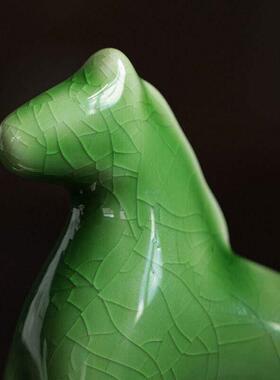 桌子上的摆件创意陶瓷摇摇马趣味茶宠小摆件茶空间茶室茶桌面装饰