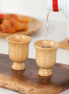 新竹子编织酒杯白酒竹杯原竹竹子竹编竹杯喝酒茶杯酒具家用酒杯器