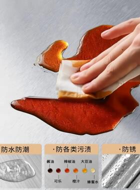 厨房防油贴纸耐高温墙贴不锈钢防水防潮整体橱柜壁纸自粘灶台铝箔