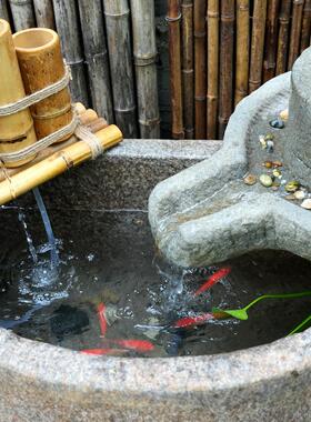 磨坊户外庭院流水摆花件环水循景观鱼池别墅园大型CRK鱼缸造景喷