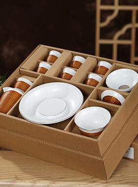 2025年新款竹丝扣瓷竹编茶具白瓷套装茶杯非遗茶具茶具套装陶瓷
