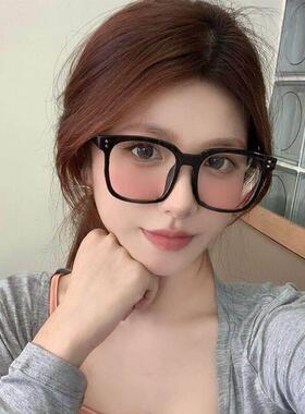 日系复古黑框渐层粉腮红眼镜女韩版潮网红方形圆脸显瘦太阳眼镜太