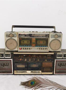 老式怀旧录音机录音带机80年代老物件卡带机手提式收录机道具摆件