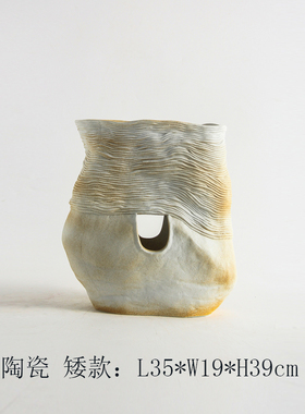 新中式复古镂空陶瓷花瓶摆件家居样板间民宿酒店客厅玄关软装饰品