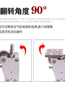 机械手配件铰链侧姿气缸齿条侧姿组HC3240/4040W/90度翻转气缸