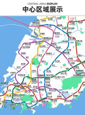 天津青岛地铁线路图2028特种纸油画布装饰画客厅交通简约【简办】