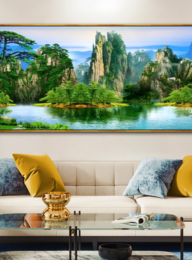 客厅沙发背景树林墙画厅卧室床头装饰画绿色森林壁画树木风景挂画