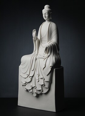 戴玉堂 陶瓷摆件《禅意 释迦牟尼佛》德化白瓷林建平佛像家居饰品