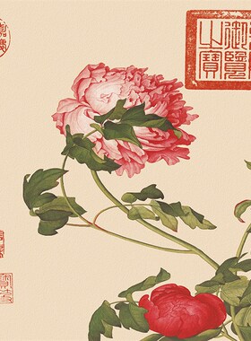 郎世宁工笔花鸟字画客厅背景墙斗方形挂画微喷宣纸画心未装裱书画