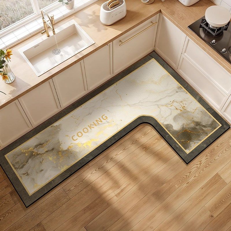 Kitchen floor mats are non-slip and oil-proof, wipeable carpets, waterproof special floor mats, water-absorbent and dirt-resistant diatom mud, no-cleaning