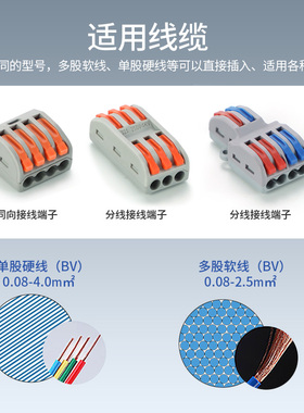 pct接线端子电线连接器快接头对接分线连接器接头卡子并线柱接线