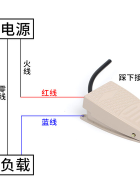 EKW5A-B脚踏开关 带线 220v 脚踩开关 脚踏板开关 脚踩式铝合金壳