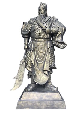 定制关公雕塑玻璃钢关羽雕像人物铸铜刘备张飞桃源三结义大型摆件