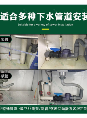 止逆阀厨房专用下水道止回阀pvc50下水管单向阀管道防反水止逆阀