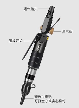 锐壹R-2128直式气动铆钉枪GB827标牌铭牌半空心实心滚花铆钉气锤