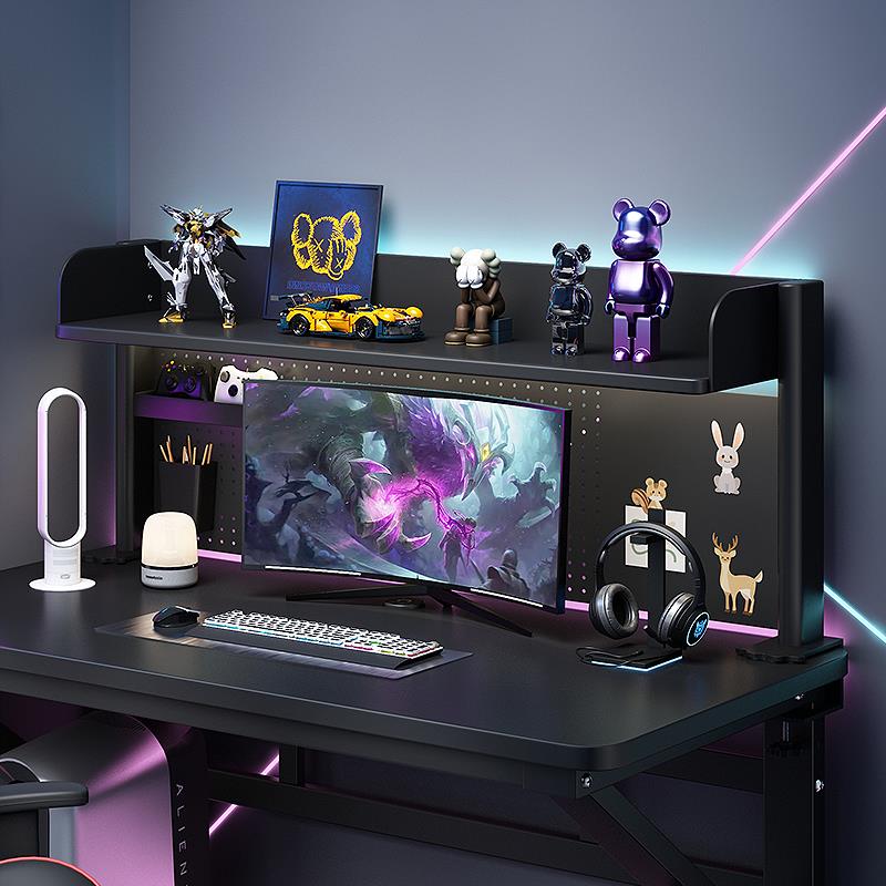 Internet celebrity e-sports style multi-layer hole board storage rack student study desk bookshelf office computer desktop storage rack