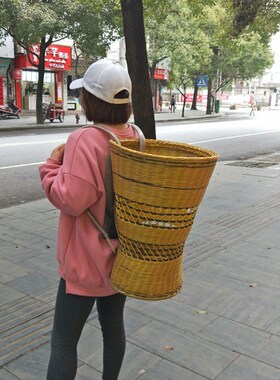 贵州纯手工竹编背篓 背篼 精品背筐 缕空花 背娄 凉背娄 小孩背娄