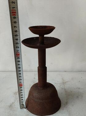 手工民俗纯铁AGW中装式烛台茶道禅灯家居铸饰意摆件复古怀旧油灯