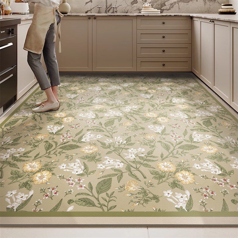 Large-area floor mats for kitchens, non-slip and oil-proof, absorbent, scrubbable, no-wash large-size floor mats