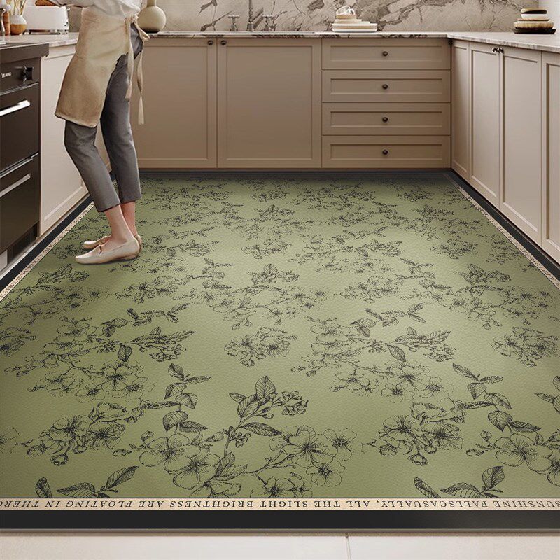 Large-area floor mats for kitchens, non-slip and oil-proof, absorbent, scrubbable, no-wash large-size floor mats