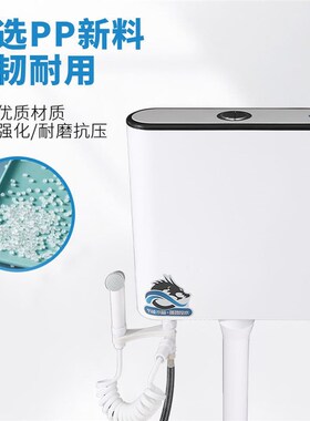 德国进口厕所冲水箱蹲便器加厚水箱家用卫生间挂墙式蹲坑冲水器蹲