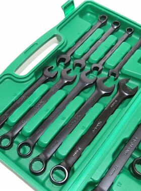 14件套开口梅花呆梅两用扳手套装汽修工具黑色盒装8-24MM五金板子