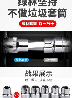 绿林修车工具大全套筒扳手套装组合汽修车工具大全套头工具套组箱