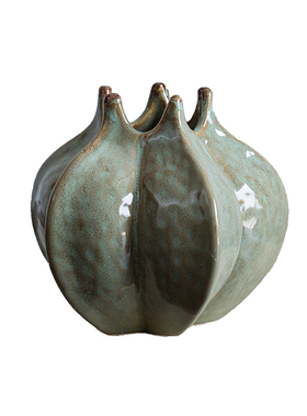 轻奢装饰花器白色陶瓷小花瓶家装饰品创意客厅插花瓷器摆件杨桃